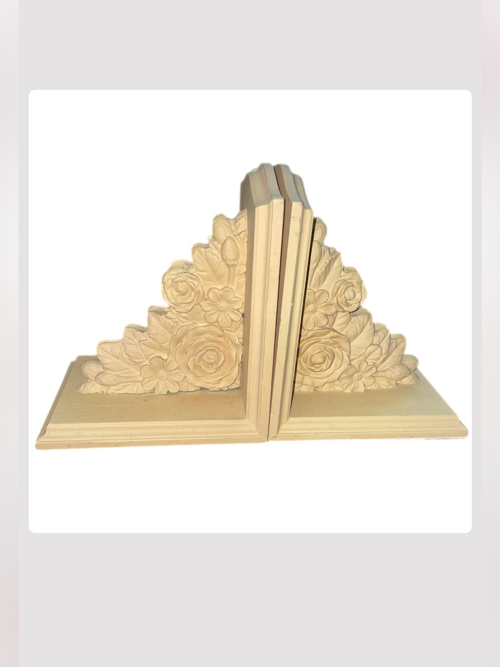 Design Styles Floral Architectural Corbel ShabbyChic Heavy Rose Bouquet Bookends